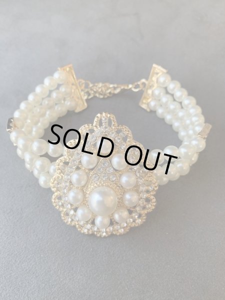 画像4: パールアクセサリー　ネックレス＆ピアス&ブレスセット (4)