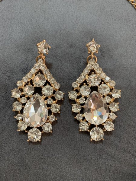 画像4: クリスタルネックレス＆ピアスセット (4)