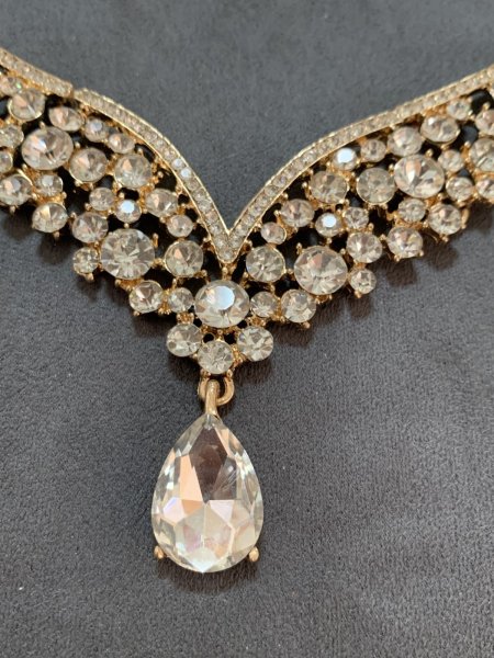 画像3: クリスタルネックレス＆ピアスセット (3)