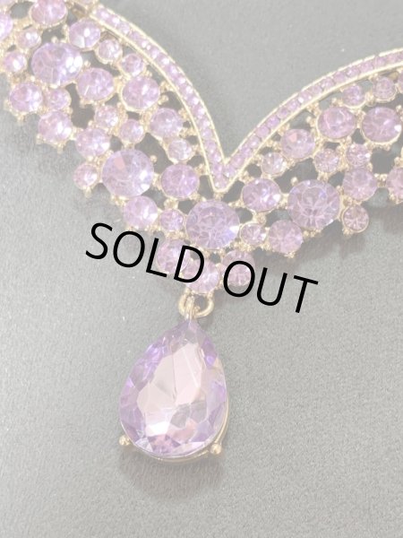 画像3: クリスタルネックレス＆ピアスセット (3)