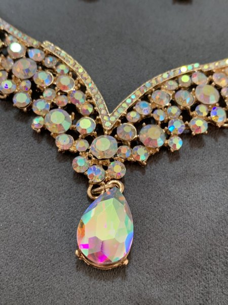 画像3: クリスタルネックレス＆ピアスセット (3)