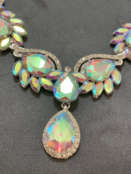 画像2: クリスタルネックレス＆ピアスセット (2)