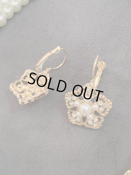 画像3: パールアクセサリーセット(フラワー）　ネックレス＆ピアス&ブレスセット (3)