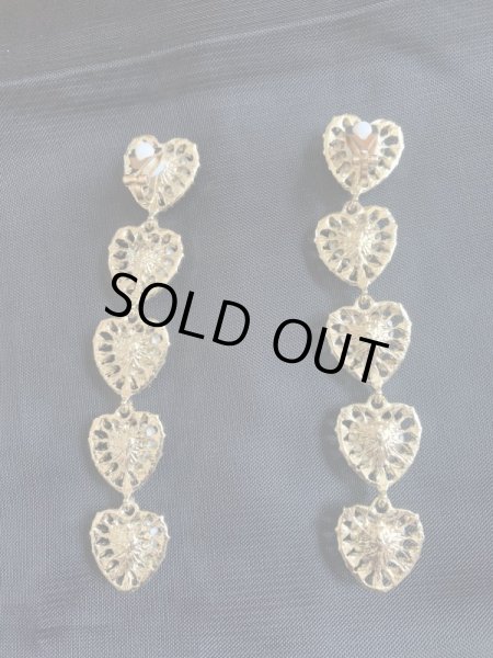 画像2: 単品送料無料(郵送)OK ハートクリスタルイヤリング (2)