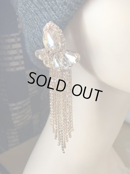 画像3: クリスタルフリンジピアス（ゴールド） (3)