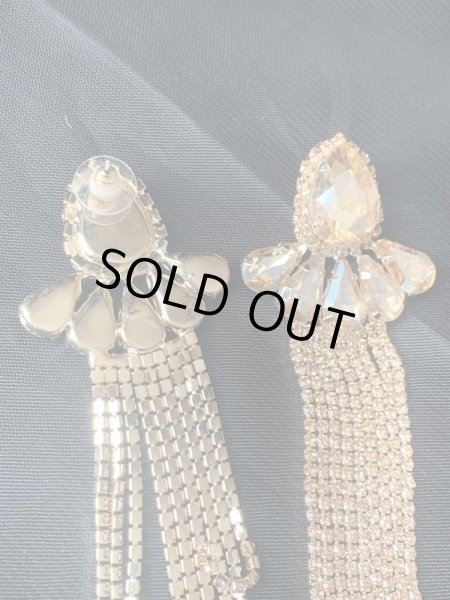 画像5: クリスタルフリンジピアス（ゴールド） (5)