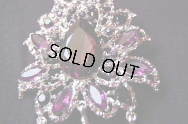 画像3: クリスタルラインストーンブローチ (3)