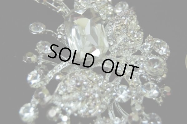 画像3: クリスタルラインストーンブローチ (3)