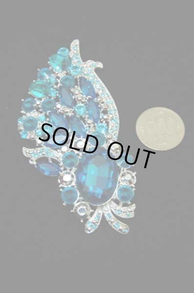 画像2: 30％OFF!　クリスタルラインストーンブローチ (2)