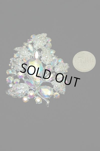 画像2: クリスタルラインストーンブローチ (2)