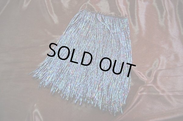 画像2: ビーズフリンジ オーロラミッドナイトブルー(1m×20ｃｍ) (2)