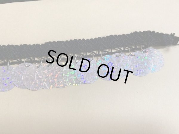 画像3: 郵送OK！プラスチックコインスパンコール　装飾テープ(ブラック×シルバー）50cm (3)