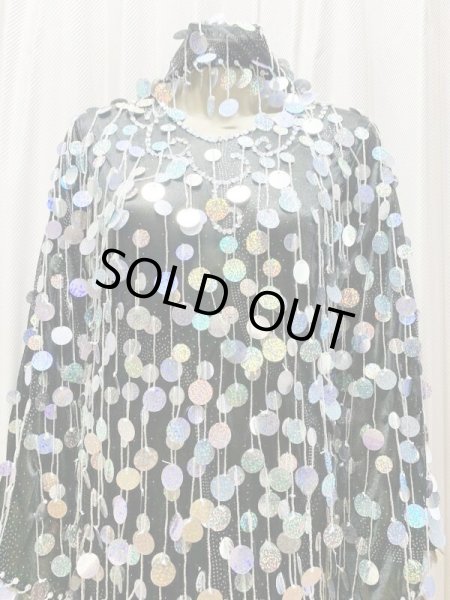 画像2: 総スパンコールガラベーヤ（ガワージー、サイーディ） (2)