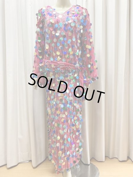 画像2: 総スパンコールガラベーヤ（ガワージー、サイーディ） (2)