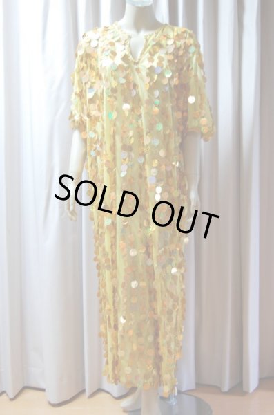 画像9: ヒップスカーフ付き総スパンコールガラベーヤ（ガワージー、シャマダン） (9)