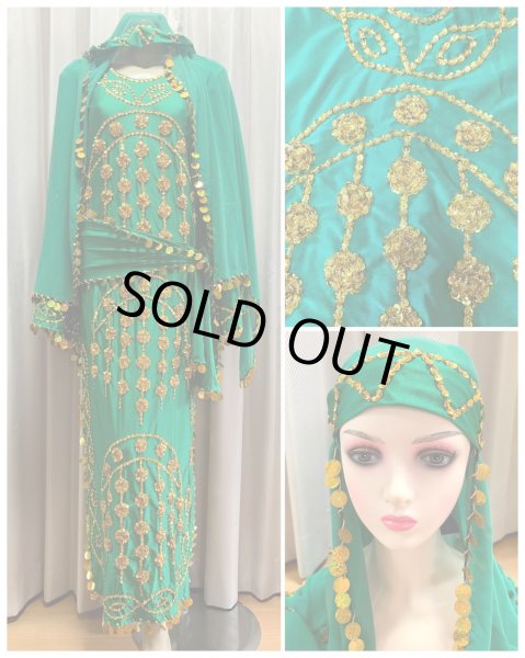 画像1: サイーディ、ガワージードレス(ヘッドベール、ヒップスカーフ付き） (1)