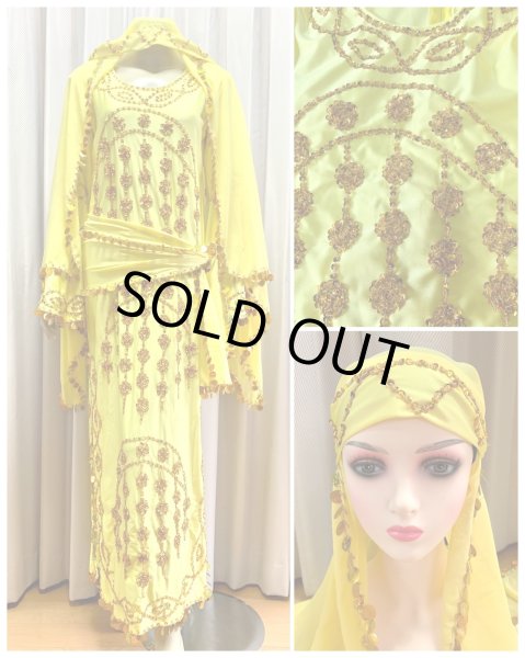 画像1: サイーディ、ガワージードレス(ヘッドベール、ヒップスカーフ付き） (1)