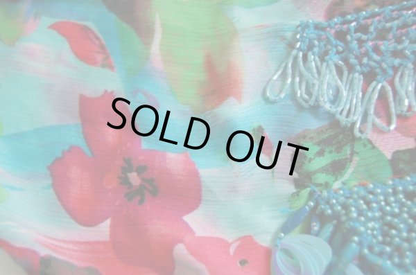 画像4: 30％OFF！！花柄シフォンビーズヒップスカーフ (4)