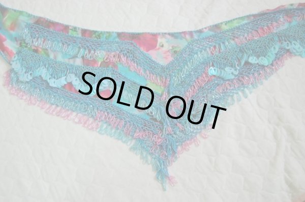 画像2: 30％OFF！！花柄シフォンビーズヒップスカーフ (2)