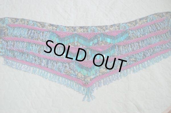 画像2: 30％OFF！！花柄シフォンビーズヒップスカーフ (2)