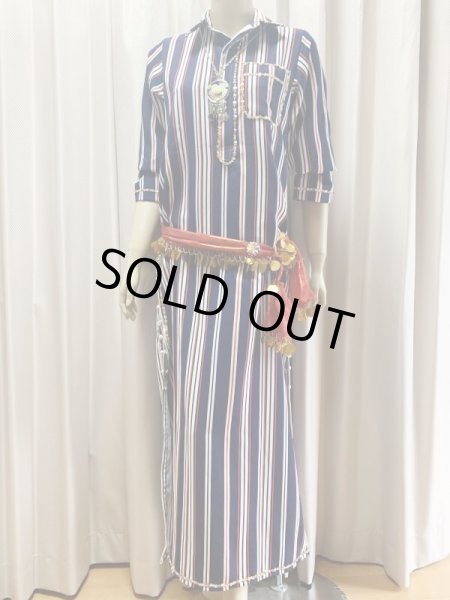 画像7: Fifi Abdoスタイル　ストライプバラディドレス(襟シャツタイプ）135ｃｍ丈 (7)
