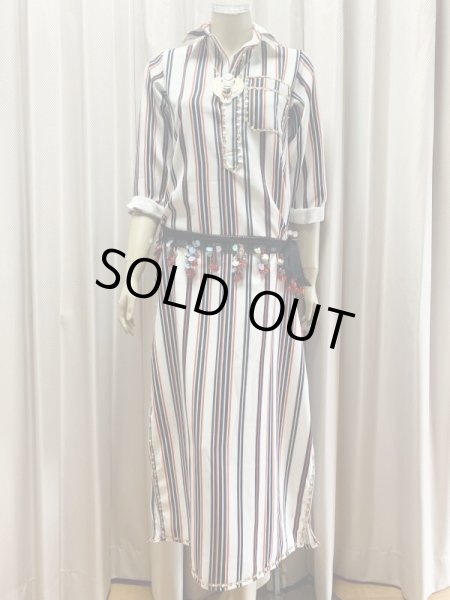 画像7: Fifi Abdoスタイル　ストライプバラディドレス(襟シャツタイプ）135ｃｍ丈 (7)