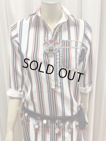 画像8: Fifi Abdoスタイル　ストライプバラディドレス(襟シャツタイプ）135ｃｍ丈 (8)