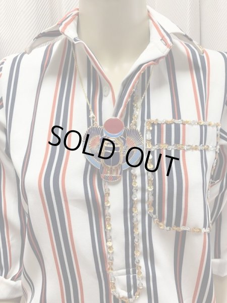 画像9: Fifi Abdoスタイル　ストライプバラディドレス(襟シャツタイプ）135ｃｍ丈 (9)