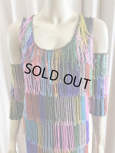 画像2: ビーズフリンジバラディ・アワーリムドレス (2)