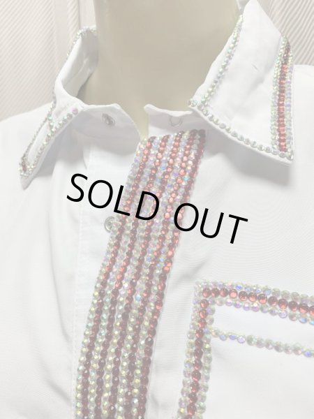 画像4: 白バラディラインストーン付きガラベーヤ(145cm丈・身幅55cm) (4)