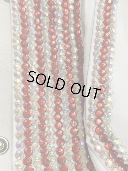 画像9: 白バラディラインストーン付きガラベーヤ(145cm丈・身幅55cm) (9)