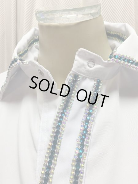 画像6: 白バラディラインストーン付きガラベーヤ(140cm丈・身幅55cm) (6)