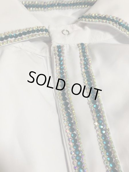 画像7: 白バラディラインストーン付きガラベーヤ(140cm丈・身幅55cm) (7)