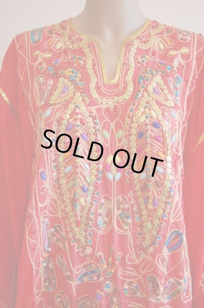 画像2: 刺繍入りハリージドレス(マルチカラービーズ） (2)